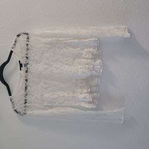 Forever 21 White Lace Crop Top (M)